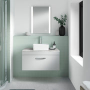 800mm Wall Hung Cabinet With Grey Worktop