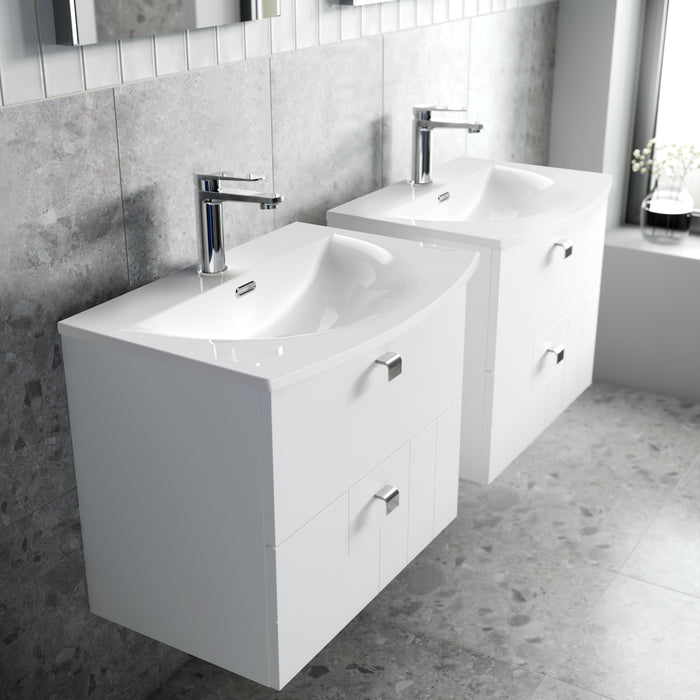 500mm Wall Hung 2-Drawer Vanity Unit & Basin 4