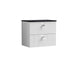 600mm Wall Hung 2-Drawer Vanity Unit & Sparkling Black Worktop