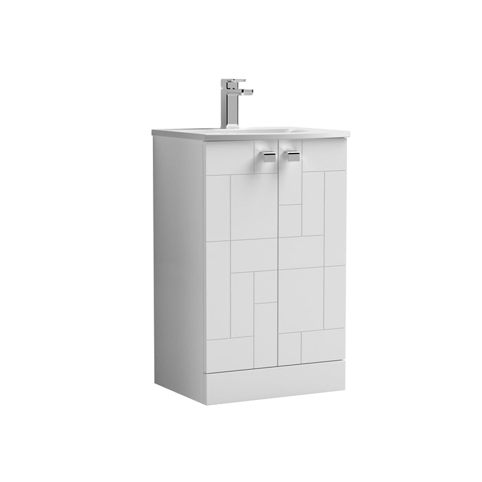 500mm Floor Standing 2-Door Vanity Unit & Basin 4