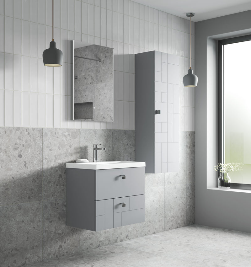 500mm Wall Hung 2-Drawer Vanity Unit & Basin 3