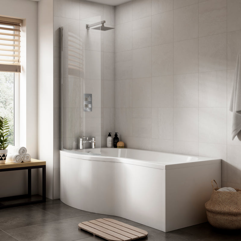 1700mm B Shaped Left Hand Bath Set