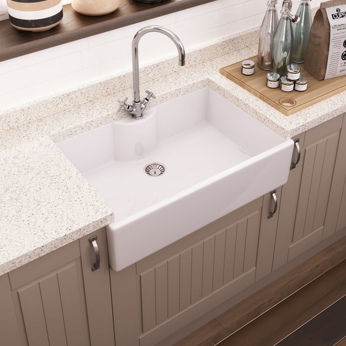 Butler Sink with Central Waste and Tap Ledge 795x500x220