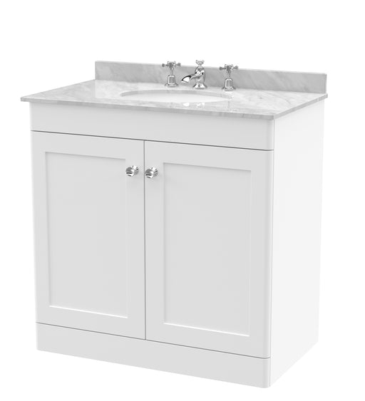 800mm Floor Standing 2 Door Vanity & Marble Top 3TH