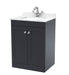 600mm Floor Standing 2 Door Vanity & Marble Top 1TH