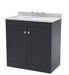 800mm Floor Standing 2 Door Vanity & Marble Top 3TH