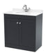 800mm Floor Standing 2 Door Vanity & Marble Top 1TH