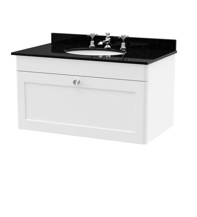 800mm Wall Hung 1 Drawer Vanity & Marble Top 3TH