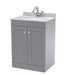600mm Floor Standing 2 Door Vanity & Marble Top 1TH