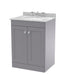 600mm Floor Standing 2 Door Vanity & Marble Top 3TH