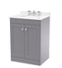 600mm Floor Standing 2 Door Vanity & Marble Top 3TH