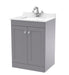 600mm Floor Standing 2 Door Vanity & Marble Top 1TH