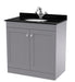 800mm Floor Standing 2 Door Vanity & Marble Top 1TH