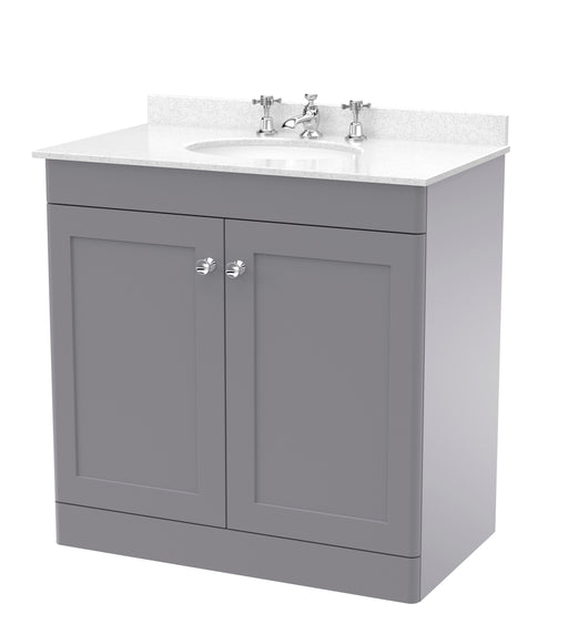 800mm Floor Standing 2 Door Vanity & Marble Top 3TH