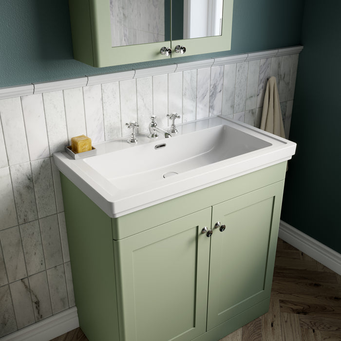 600mm Floor Standing 2-Door Vanity & Basin 3TH