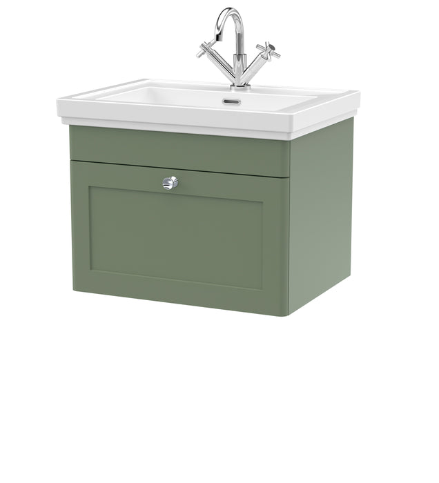 600mm Wall Hung 1-Drawer Vanity & Basin 1TH