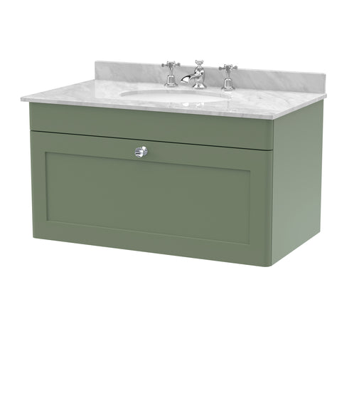 800mm Wall Hung 1 Drawer Vanity & Marble Top 3TH