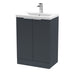 600mm Floor Standing 2 Door Vanity & Basin 1 Hudson Reed