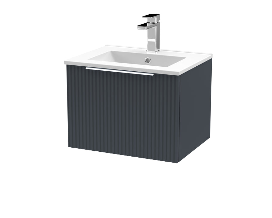 500mm Wall Hung Single Drawer Vanity & Basin 2 Hudson Reed