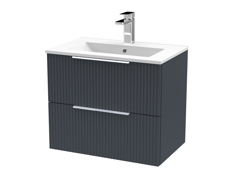 600mm Wall Hung 2 Drawer Vanity & Basin 2 Hudson Reed