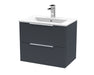 600mm Wall Hung 2 Drawer Vanity & Basin 2 Hudson Reed