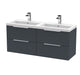 1200mm Wall Hung 4 Drawer Vanity & Double Basin Hudson Reed