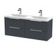 1200mm Wall Hung 4 Drawer Vanity & Double Basin Hudson Reed