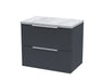600mm Wall Hung 2 Drawer Vanity & Laminate Top Hudson Reed