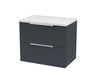 600mm Wall Hung 2 Drawer Vanity & Laminate Top Hudson Reed