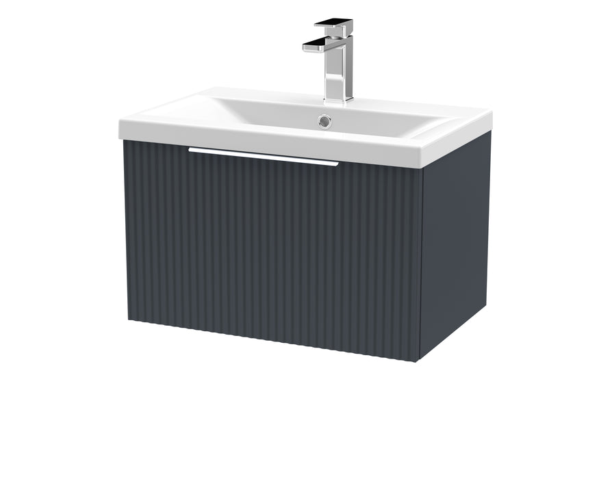 600mm Wall Hung Single Drawer Vanity & Basin 1 Hudson Reed