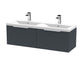 1200mm Wall Hung 2 Drawer Vanity & Double Basin Hudson Reed