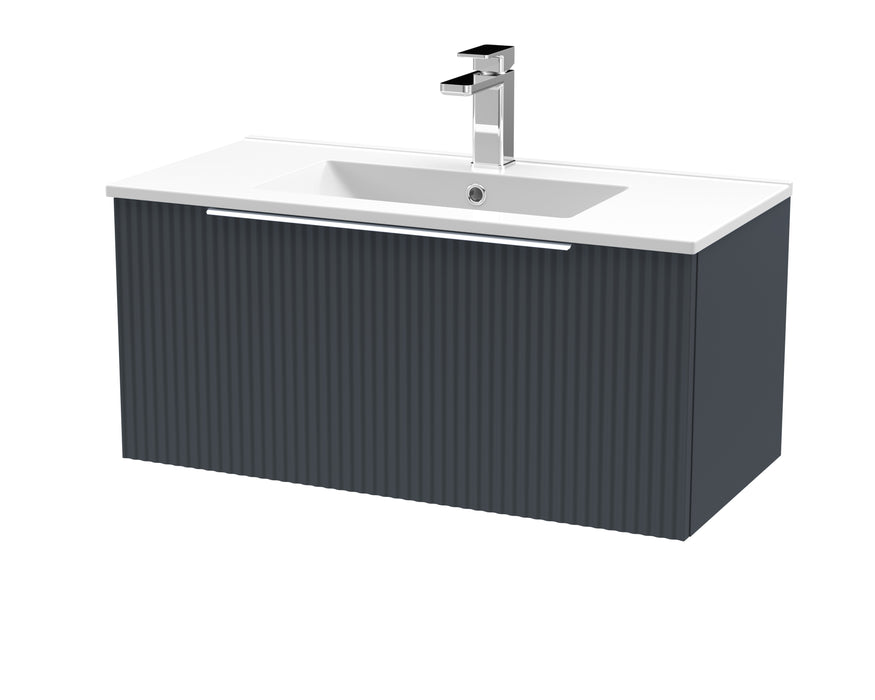 800mm Wall Hung Single Drawer Vanity & Basin 2 Hudson Reed