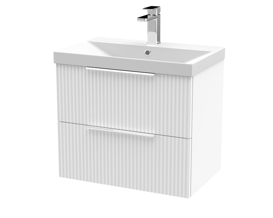 600mm Wall Hung 2 Drawer Vanity & Basin 3 Hudson Reed