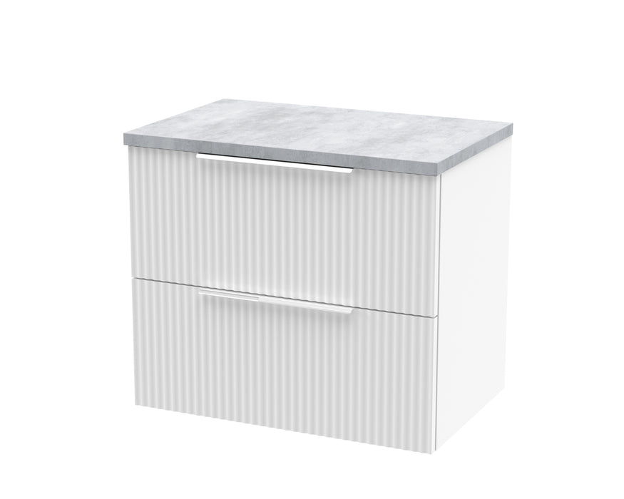 600mm Wall Hung 2 Drawer Vanity & Laminate Top Hudson Reed