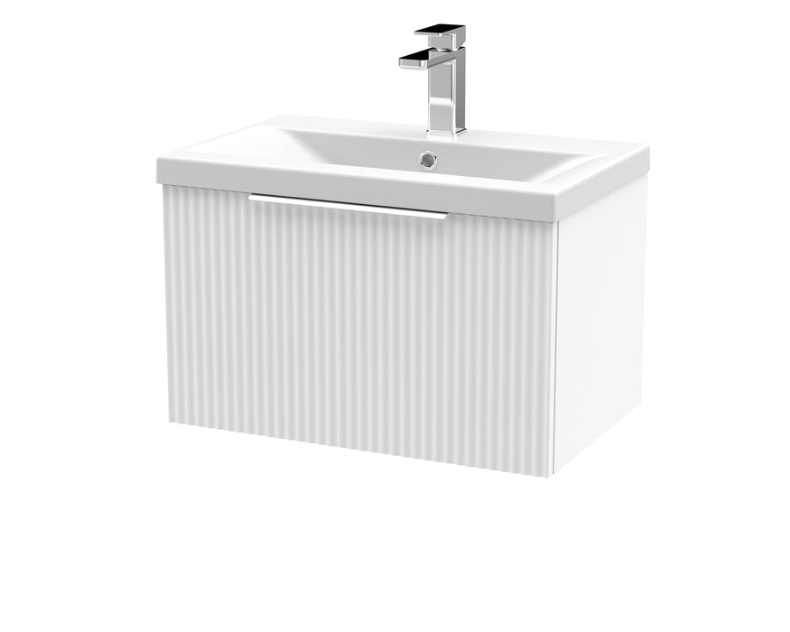 600mm Wall Hung Single Drawer Vanity & Basin 1 Hudson Reed