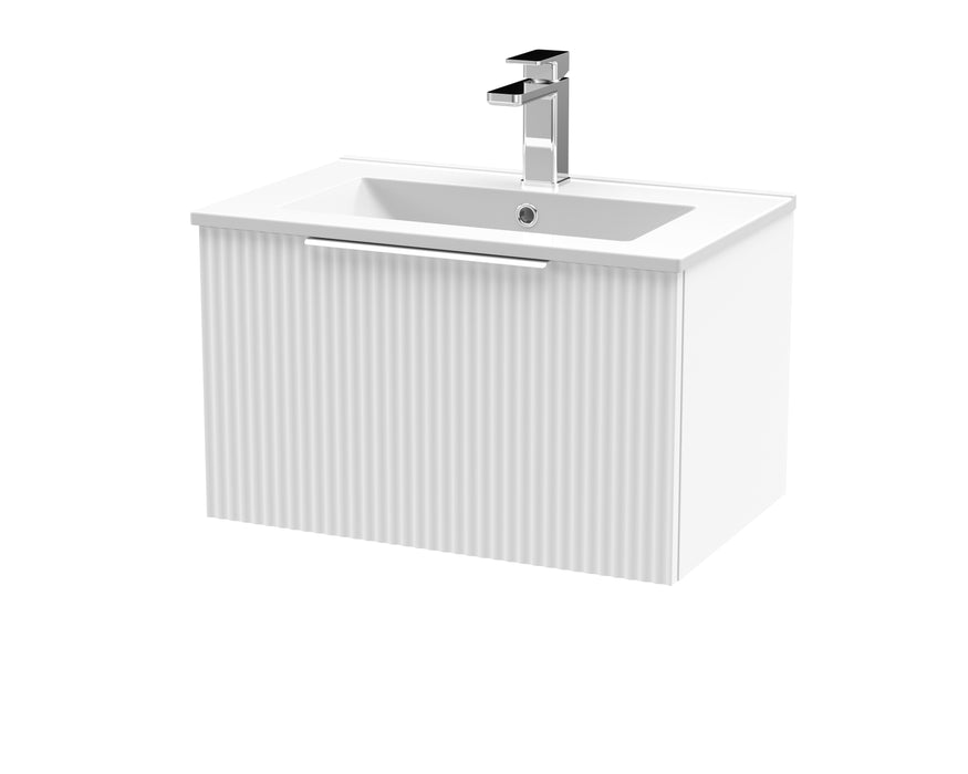 600mm Wall Hung Single Drawer Vanity & Basin 2 Hudson Reed