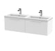 1200mm Wall Hung 2 Drawer Vanity & Double Basin Hudson Reed