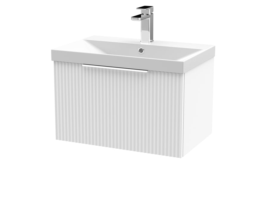 600mm Wall Hung Single Drawer Vanity & Basin 3 Hudson Reed
