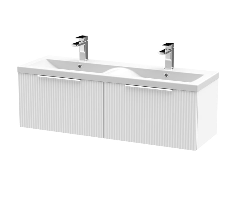 1200mm Wall Hung 2 Drawer Vanity & Double Basin Hudson Reed
