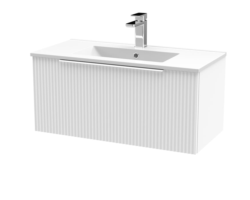 800mm Wall Hung Single Drawer Vanity & Basin 2 Hudson Reed