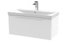 800mm Wall Hung Single Drawer Vanity & Basin 3 Hudson Reed