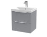 500mm Wall Hung 2 Drawer Vanity & Basin 3 Hudson Reed