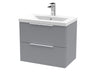 600mm Wall Hung 2 Drawer Vanity & Basin 1 Hudson Reed