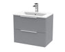 600mm Wall Hung 2 Drawer Vanity & Basin 2 Hudson Reed