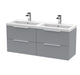 1200mm Wall Hung 4 Drawer Vanity & Double Basin Hudson Reed