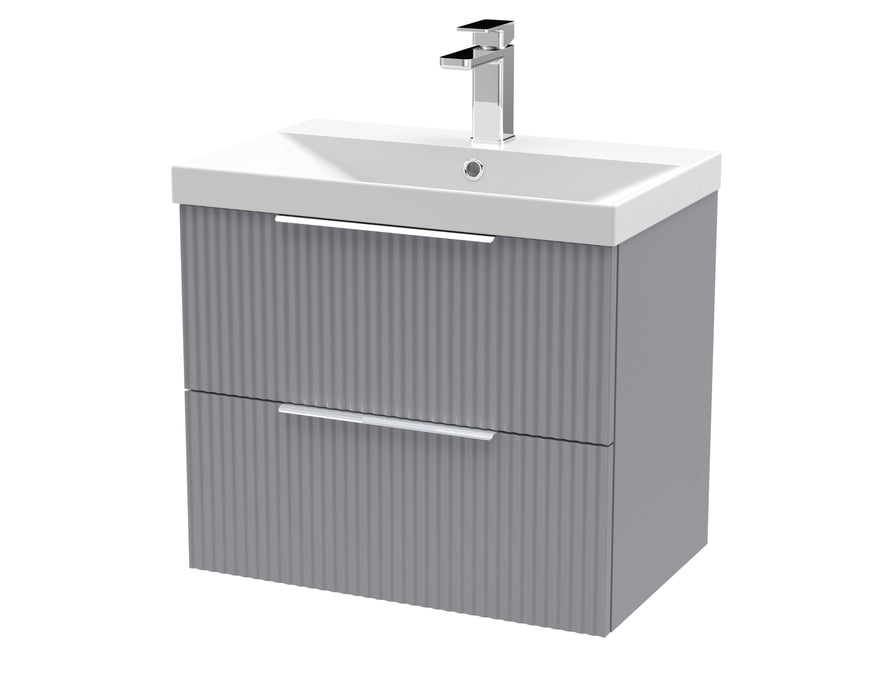600mm Wall Hung 2 Drawer Vanity & Basin 3 Hudson Reed