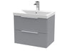 600mm Wall Hung 2 Drawer Vanity & Basin 3 Hudson Reed