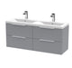 1200mm Wall Hung 4 Drawer Vanity & Double Basin Hudson Reed