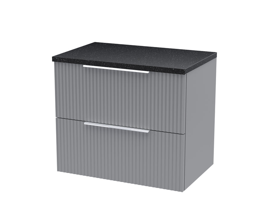 600mm Wall Hung 2 Drawer Vanity & Laminate Top Hudson Reed