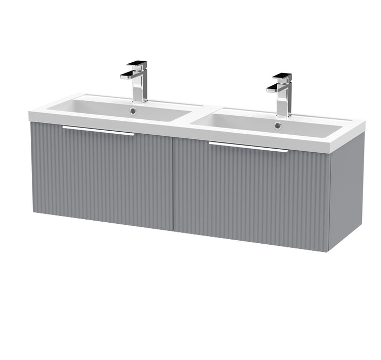 1200mm Wall Hung 2 Drawer Vanity & Double Basin Hudson Reed
